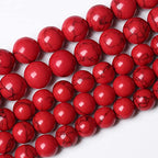 90pcs 4mm Natural Stone Beads Red Turquoise Gemstone Round Loose Beads for Jewelry Making Crystal Energy Stone Healing Power DIY Bracelets (Red Turquoise Beads, 4mm) - color: Red Turquoise Beads, size: 4mm