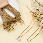 Crisjanggo 10 Pcs Stainless Steel Adjustable Necklace Chains 20 Inch Gold Plated 1 mm Thin Chain Bulk with Rubber Stopper for Jewelry Making - color: Gold Box