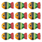 Pandahall 12Pcs Lampwork Striped Fish Glass Beads Handmade 3D Cute Cartoon Fish Beads 20x12mm Crystal Ocean Sea Animal Bead Loose Spacer Bead for DIY Bracelet Necklace Earring Jewelry Making (Red)