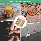 M METERXITY 2Roll 0.4mm Jewelry Wire, 26 Gauge 328FT Craft Wire Copper Beading Wire for Jewelry Making/Planting/Weaving/DIY Crafting, Soft Metal Wires [100M, Light Gold] - color: Light Gold, size: 26 Gauge 328FT