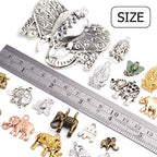 100g (About 20-40pcs) Mixed Alloy Elephant Charms Tibetan Animal Elephant Head Charms Pendants Jewelry Findings for Bracelets Necklace Crafts Making - style: Mixed Elephant Charms