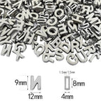 Looconi 400pcs Silver Letter Beads Pendant,A-Z,3D Loose Beads,Plastic Initial Charms for Jewelry Making,Key Chains,Crafts - color: PendantSilver