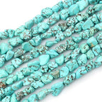 HAAMIIQII 10-15mm Freeform Irregular Blue Turquoise Beads Loose Gemstone Beads for Jewelry Making Strand 15 Inch (22-30pcs) - color: Freeform Turquoise