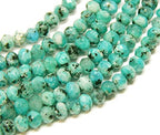 Perlin Agate & Jasper Gemstone Strand Beads 4 mm Rondelle 110 Pieces Jewellery Beads Semi-Precious Stone for Jewellery Necklace Bracelet Earrings (Turquoise Jasper) - color: turquoise jasper