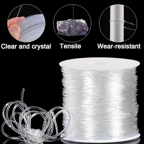 0.2mm Dia Crystal Beading Cords Clear Fishing Line Non-Elastic Nylon Thread for Christmas Ornaments Jewelry Making Craft Fishing - 100M 2 Rolls - size: 0.2mm - 100M 2 rolls