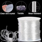 0.7mm Dia Crystal Beading Cords Clear Fishing Line Non-Elastic Nylon Thread for Christmas Ornaments Jewelry Making Craft Fishing - 10M 2 Rolls - size: 0.7mm - 10M 2 rolls