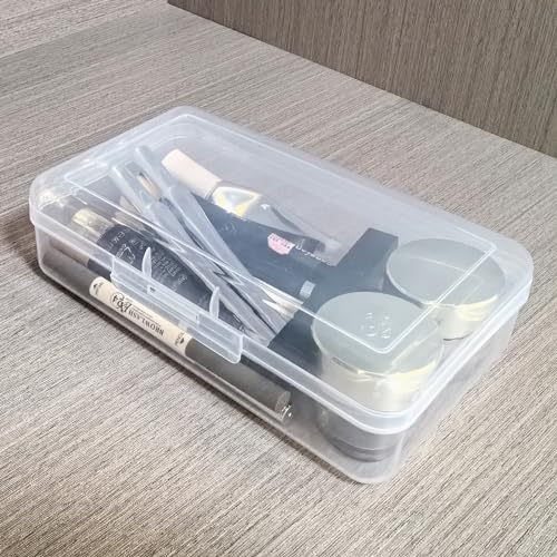 4 Pack Rectangular Clear Plastic Storage Containers Box with Hinged Lid for Beads and Other Small Craft Items (8 x 4.7 x 2.3 inch) - size: 8 x 4.7 x 2.3 inch