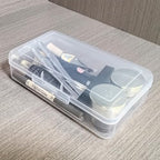 4 Pack Rectangular Clear Plastic Storage Containers Box with Hinged Lid for Beads and Other Small Craft Items (8 x 4.7 x 2.3 inch) - size: 8 x 4.7 x 2.3 inch