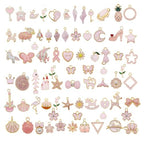 30pcs Mixed Enamel Charms Pendants for Jewelry Making Bulk lot Necklace Earrings Bracelet Craft Findings - color: Pink