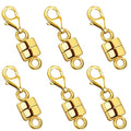 OHINGLT Magnetic Necklace Clasp Extra Strong, Gold Plated Magnet Jewelry Clasps Converters for Bracelet Necklaces Chain - color: 6Pcs Gold