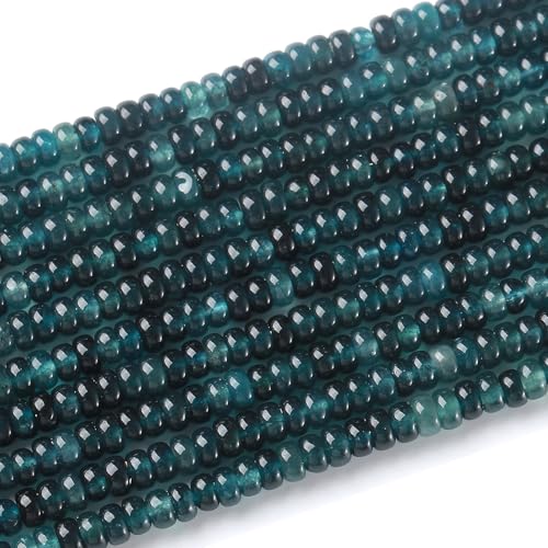 150PCS 2x4mm Natural Dark Blue Jade Rondelle Beads Abacus Disk Stone Beads Round Loose Spacer Gemstone for DIY Bracelet Necklace Jewelry Making - color: Dark blue jade Stone, size: 2x4mm Abacus Disk