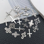 WOCRAFT 60pcs Antique Silver Cross Bracelet Charms for Jewelry Making Sets DIY Necklace Bracelet Keychain Crafting Charms Kit Craft Supplies (SN905) - color: Antique Silver, size: Cross Charms