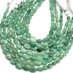 Stone2wear Natural Emerald Beads Smooth Oval 5x4mm-10x8mm | Genuine Green Gemstone 13" Strand | May Birthstone Jewelry Making Supplies DIY Necklace Bracelet
