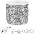 16Ft Stainless Steel Paperclip Chain for Jewelry Making, 2.5mm Width Silver Paper Clip Link Chains Roll for DIY Necklace Bracelet Craft Jewelry Making Supplies with Lobster Clasps Soft Tape Measure - color: Paperclip 2.5mm Silver