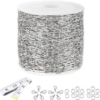 16Ft Stainless Steel Paperclip Chain for Jewelry Making, 2.5mm Width Silver Paper Clip Link Chains Roll for DIY Necklace Bracelet Craft Jewelry Making Supplies with Lobster Clasps Soft Tape Measure - color: Paperclip 2.5mm Silver