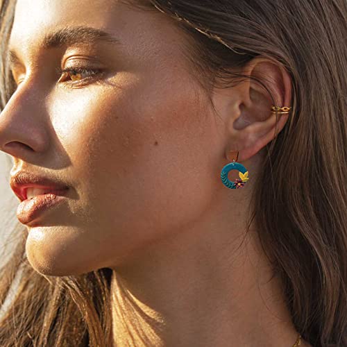 DoreenBeads 30Pcs Natural Wooden Stud Earrings Posts with Loop for Jewelry Making- Trapezoid Wood Earring Posts with Ear Backs for Women DIY Earring Making Personalized Jewelry Findings - color: Trapezoid