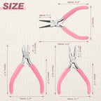 Mini Jewelry Pliers Set 3 Pcs Jewelry Making Tools Pliers Kit Includes Long Nose Pliers/Round Nose Pliers/Diagonal Pliers, Wire Cutters Pliers for Jewelry Making Wire Wrapping Beading Crafts - style: Long Nose & Round Nose & Diagonal Pliers