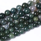 90PCS 4mm Natural Green Moss Agate Beads Gemstone Round Loose Spacer Beads for Jewelry Making DIY Bracelet Necklace Earrings 15" Inch(Moss Agate Beads, 4mm) - color: Moss Agate Beads, size: 4mm