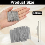 400 Pcs Flat Head Pins for Jewelry Making - Silver Copper Stainless Steel Straight Pins, Metal Flat Headpins Jewelrys Findings Eye Pin for DIY Craft Earring Bracelet Necklace Pendant Supplies