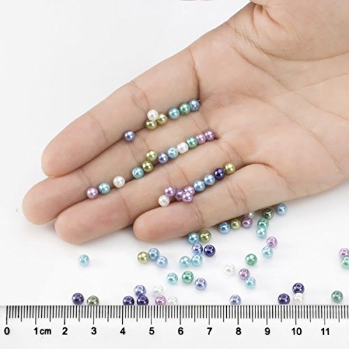 BEADNOVA Satin Pearls Beads for Crafts Tiny Loose Glass Imitation Pearls for Jewelry Making (4mm, 1000pcs, Multi Color) - color: 4mm 1000pcs Mix Lot M02