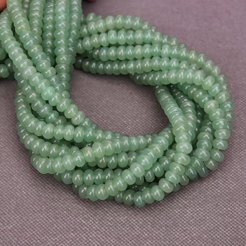 BONNY BOXX 1 Strand Natural 5 * 8mm Green Aventurine Rondelle Beads, Natural Abacus Disk Stone Beads Loose Spacer Gemstone for DIY Bracelet Necklace Jewelry Making - color: Green Aventurine, size: 5*8MM