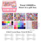 BBita Christmas Gift Set,10000PCS Polymer Clay Beads Bracelet Making kit, Cute Fun Beads Fruit Flower Animal Cake Butterfly Heart Beads Charms for Jewelry Making DIY Accessories for Children Girls - color: G1#Gift Set