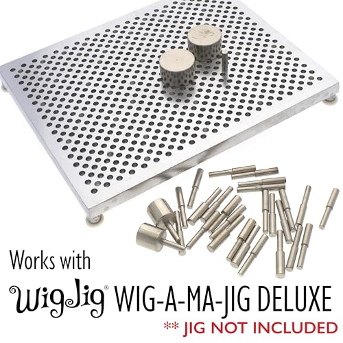 The Beadsmith Wig-Jig Peg Kit – 30pc Metal Pegs and Rounds in 2 Sizes Each w/Storage Case, Use w/Wig-A-Ma-Jig Deluxe