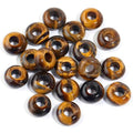 20Pcs Natural Tiger Eye Large Hole Beads, 8x14mm Rondelle Gemstone Spacer Beads 6mm Big Hole for Jewelry Making, Beading Bracelets, Macrame & Hair Braiding - color: Yellow Tiger Eye
