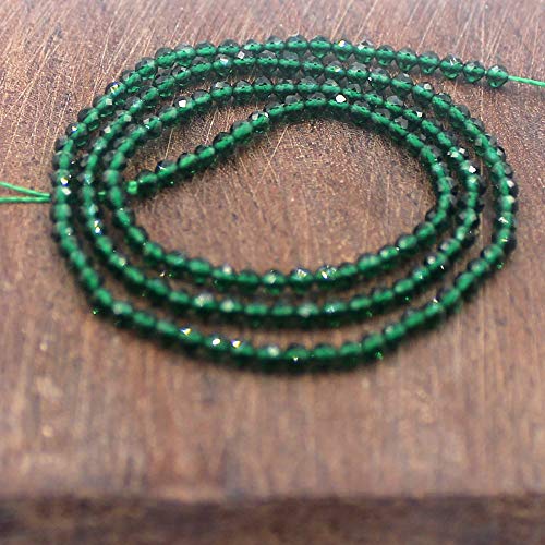 SR BGSJ Jewelry Making Natural 2mm Round Faceted Green Jade Gemstone Beads Loose Spacer For DIY Design Craft Strand 15"