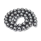 60pcs 6mm Natural Black Hematite Beads Energy Healing Crystal Round Loose Stone Beads for Jewelry Making, DIY Bracelets Necklaces - color: Black Hematite, size: 6mm