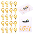 BEADIA 18K Gold Plated Lobster Clasps Non Tarnish 10mm 20pcs for Jewelry Making Findings - color: Lobster Clasps Gold, size: 10mm