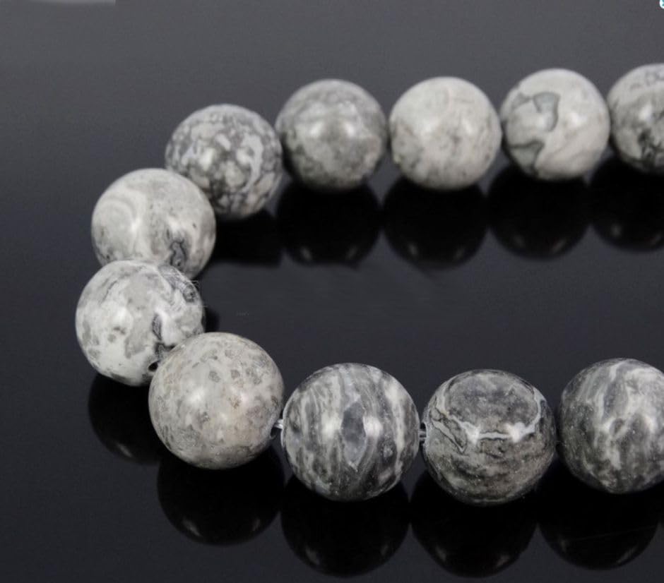 90pcs Adabele Natural Landscape Jasper Healing Gemstone 4mm (0.16 inch) Small Round Beads Gem Stone Spacer for Craft Jewelry Making GF19-4 - color: Landscape Jasper, size: 4mm (90pcs/1 Strand)