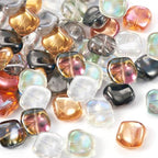 72Pcs Twisted Square Electroplate Glass Beads AB Color Square Glass Beads Crystal Loose Spacer Beads for DIY Bracelet Earring Necklace Jewelry Making Crafts - color: Twisted Square
