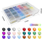 1200pcs 6mm Briolette Crystal Glass Faceted AB Beads Spacer Beads for Jewelry Making - Bracelets, Necklaces - 24 Colors with Container Box