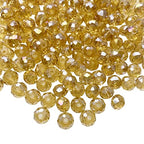 Jmassyang 6mm Briolette Rondelle Faceted Crystal Glass Beads for Jewelry Making Bracelets Necklaces Earrings (Gold Champagne AB, 450pcs) - color: Champagne Gold, size: 4x6mm