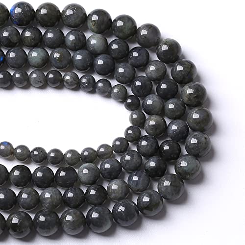 10MM 38PCS Natural Stone Black Labradorite Beads Crystal Loose Beads for Jewelry Making DIY Bracelet - color: Black Labradorite, size: 10mm
