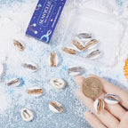 SUNNYCLUE 1 Box 20Pcs Seashell Charms Bulk Shell Charms Small Cowrie Shells Cowrie Shell Charms Summer Ocean Hawaii Electroplated Shell Beads for Jewelry Making DIY Bracelets Necklaces Earrings Craft - color: 1 Box 20Pcs 2 Colors Cowrie Shell Charms