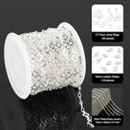 YOUBEIYEE 4 Yard Silver Plated Brass Chain for Jewelry Making Hollow Four Leaf Clover Necklace Bracelet for Women Jewelry Making Chains Bulk - color: Four Leaves Clover
