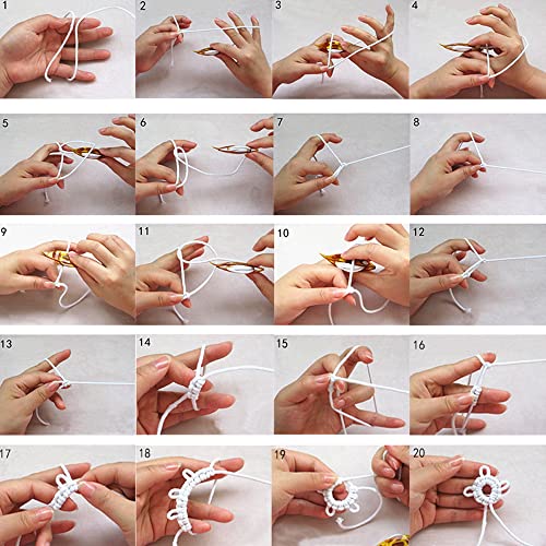 14pcs Tatting Shuttle Kit, Qtopun 10pcs Colorful Plastic Waving Shuttles 1 Beading Needles 3 Crochet Hooks for Lace DIY Hand Lacemaking Craft Tool