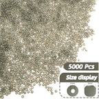 Gray Glass Seed Beads 5000 Pcs, 3mm Small Craft Pony Beads Bulk for Bracelets, DIY Necklace Ring Waist Chain - color: Gray