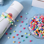 1 Box 500Pcs 8mm Matte Beads Round Acrylic Beads Opaque Frosted Colorful Ball Bubblegum Rubberized Imitated Silicone Smooth Loose Spacer Bead for Jewelry Making Bracelet Necklace DIY Crafts - color: Colorful