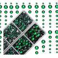 4000pcs Mixed Size Hot Fix Round Crystals Gems Glass Stones Hotfix Flat Back Rhinestones (Emerald) - color: Emerald, size: 4000 Count (Pack of 1)