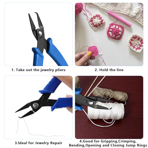 Split Ring Opener Tool Keychain Pliers for Jewelry Making with one tweezer, a jump ring,For Bracelet Beading DIY Craft Jewelry Making Supplies - style: 1pcs - Split Ring Opener Tool