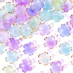 100pcs Cherry Blossom Beads, 5-Petal Gradient Acrylic Flower Beads, Mini Spacer Hair Accessories Halloween Christmas for Bracelets Earring Jewelry Making- Purple1 & Green - color: Purple1 & Green