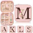 Inngeroo Personalized Graduation Gifts for Women - Customized Teacher Appreciation Gifts - Travel Jewelry Case Box Organizer for Wife Daughter Aunt Friend Grandma - Initial M - style: M