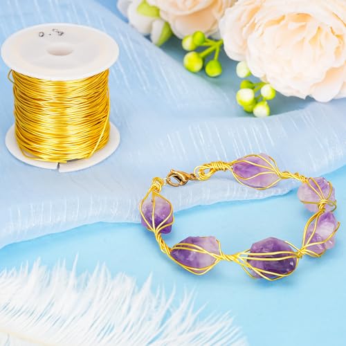 82 Feet Tarnish Resistant Copper Wires 20 Gauge/0.8mm Jewelry Craft Wires Beading Wire for Jewelry Making, Wire Wrapping and Crafting(Gold) - color: 1Gold, size: 20 Gauge
