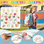 AUGSUN 189 Pcs Teacher Keychain Making Kit Teacher Keychain Craft Supply Kit Teacher Appreciation Gift Teacher’s Day Accessories for Back to School Graduation Thank You Gifts - style: Teacher