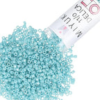 Miyuki Delica Seed Beads – Size 11/0 (1.6 mm), DB0217, Opaque Light Aqua Luster, 7.2 g, Approx. 1440 Beads, Made in Japan - color: DB0217 - Opaque Light Aqua Luster