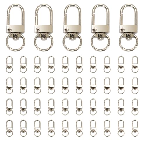 30Pcs Metal Lobster Claw Clasps, 360° Swivel Snap Hooks, Key Chain Hooks, DIY Claw Clasps for Jewelry, Bags, Keychains, and Art Crafts (Silver) - color: Silver