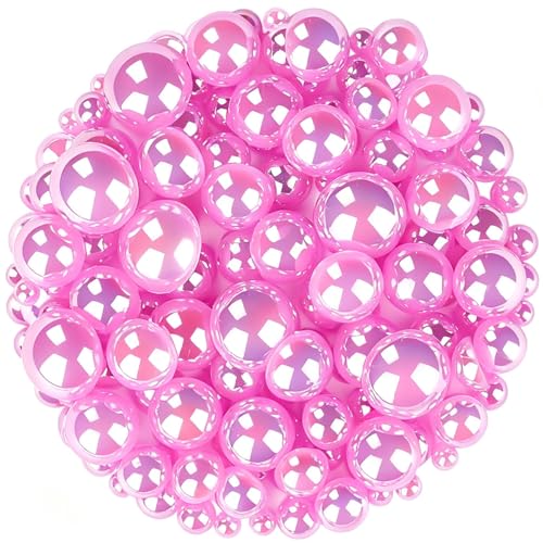 1500 Pcs AB Half Pearls for Crafting, Mixed Sizes 3/4/5/6/8/10mm Flatback Pearl Beads for Crafts, Gems for Nail Art Making, Shoes Clothes Embellishments (A11 Light Purple AB) - color: A11 Light Purple AB